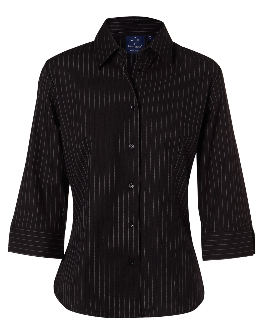 Ladies' 3/4 Sleeve Stretch Stripe Shirt - Image 3
